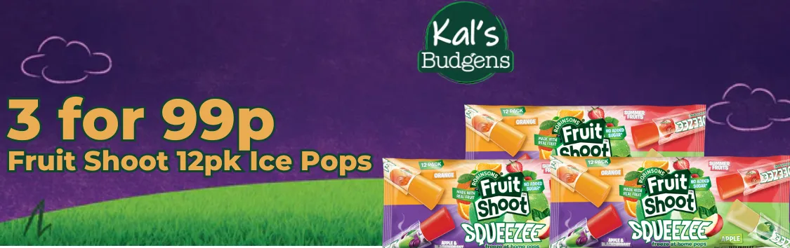 3 for 99p - Fruit Shoot Ice Pops 12pk