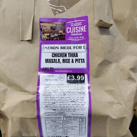 Chicken Tikka Masala Meal Bag