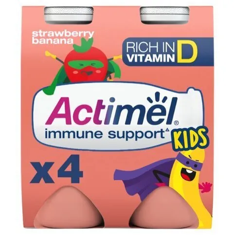Danone Actimel Kids Strawberry Banana 4 x 100g