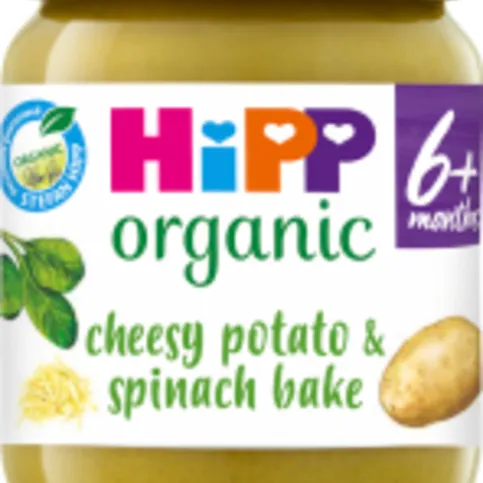 HiPP Organic Cheesy Potato & Spinach Bake Baby Food Jar 6+ Months 125g