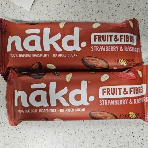 Nakd Fruit & Fibre Strawberry & Raspberry x 2 bars