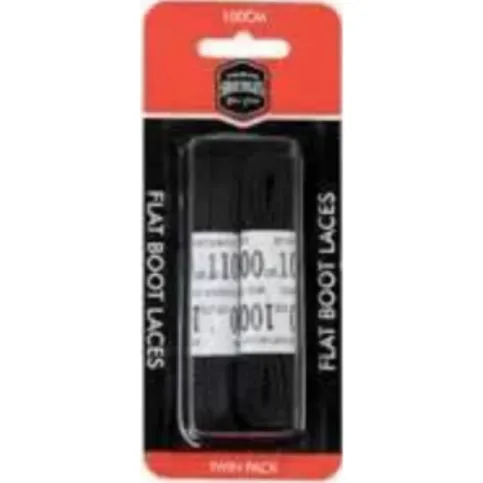 Shoe Treats Black Flat Boot Laces 100cm