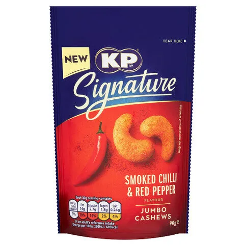 KP Signature Smoked Chilli & Red Pepper Flavour Jumbo Cashews 90g
