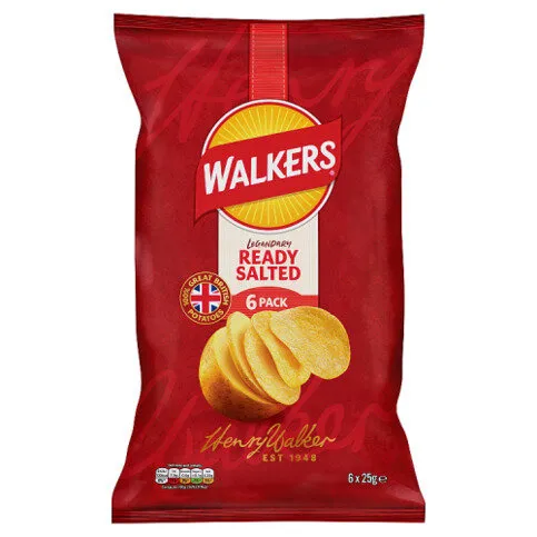 Walkers Ready Salted Multipack Crisps 6 x 25g