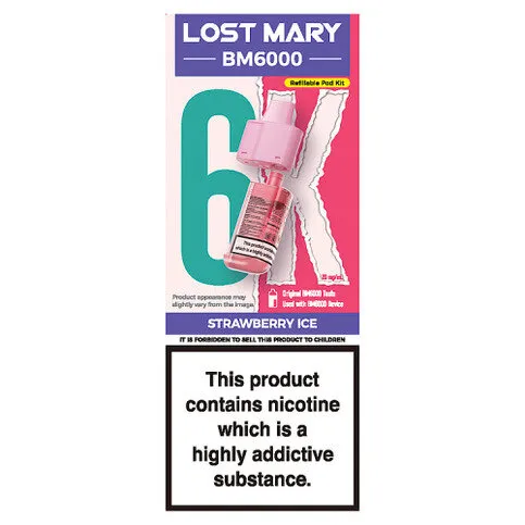 Lost Mary BM6000 Strawberry Ice Refillable Pod 20mg/ml