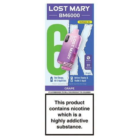 Lost Mary BM6000 Grape Refillable Kit 20mg/ml
