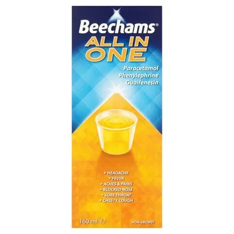 Beechams All in One Liquid, Cold and Flu Relief with Paracetamol 160ml