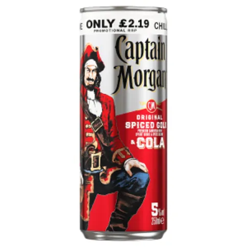 Captain Morgan Original Spiced Gold & Cola Ready to Drink Premix Can 250ml