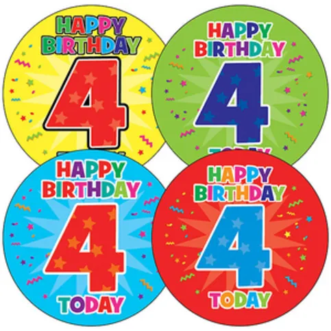 Happy 4th Birthday Badge