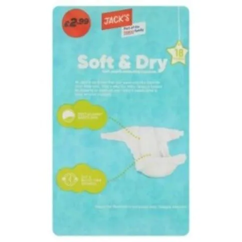 Jacks Soft & Dry Size 4 Nappies
