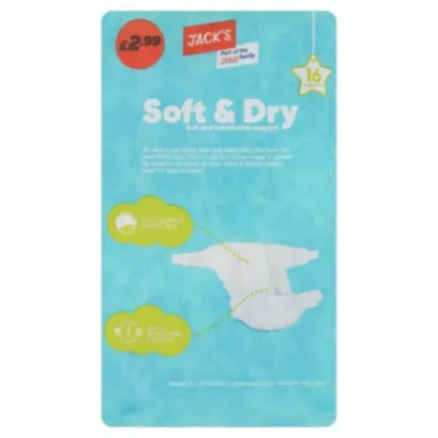 Jacks Soft & Dry Size 3 Nappies