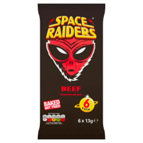 Space Raiders Beef Multipack Crisps 6 Pack