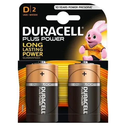 Duracell Power Plus D 2 Pack