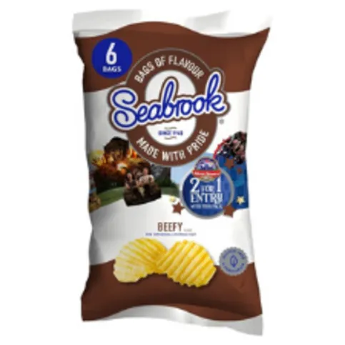 Seabrook Beefy Crinkle Cut Crisp 6 x 25g